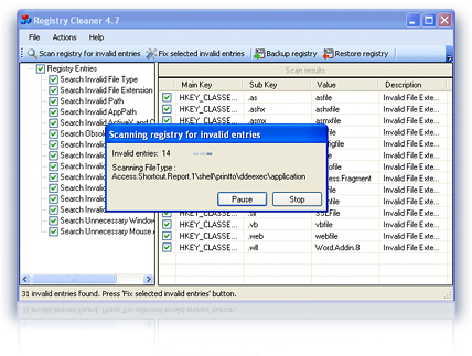 Registry Cleaner utility