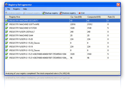 Registry Defragmenter